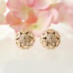 Gold Dainty Flower Studs, V..