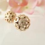 Gold Dainty Flower Studs, V..