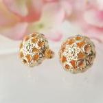 Gold Dainty Flower Studs, V..