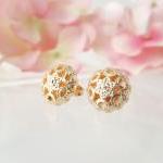 Gold Dainty Flower Studs, V..